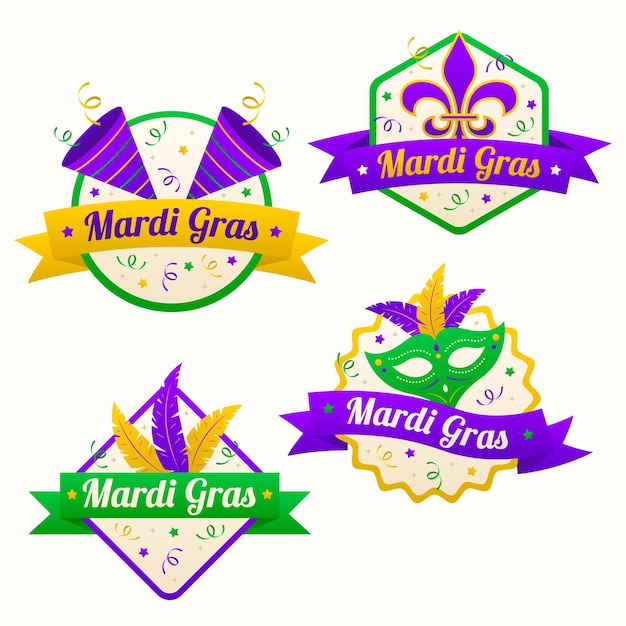 Colección de insignias de mardi gras