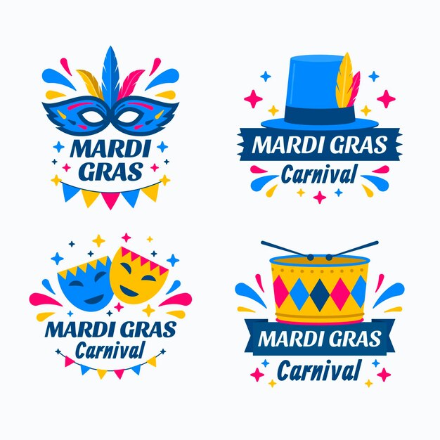 Colección de insignias de mardi gras