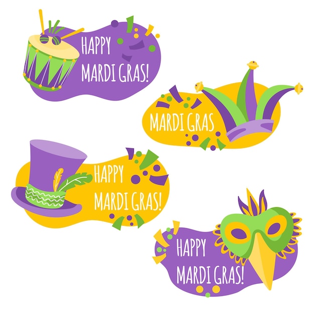 Colección de insignias de mardi gras