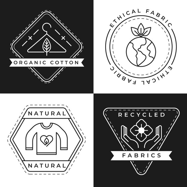 Colección de insignias de moda flat slow