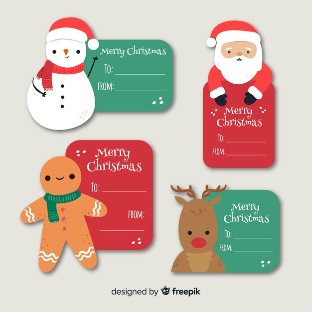 Colección de insignias de navidad dibujadas a mano