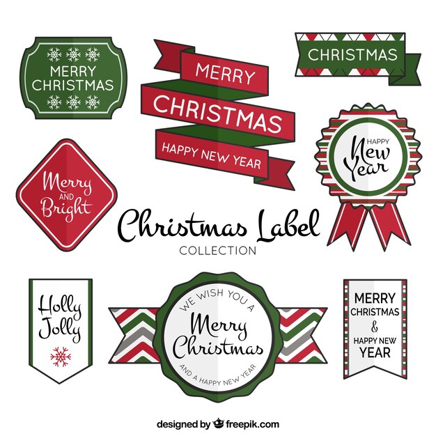 Colección de insignias de navidad retro decorativas
