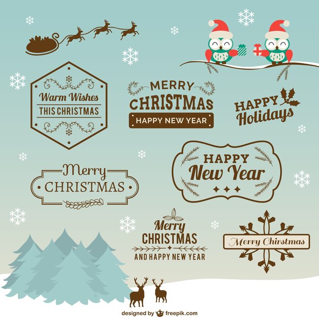 Colección de insignias de Navidad