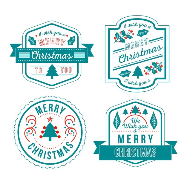 Colección de insignias navideñas vintage