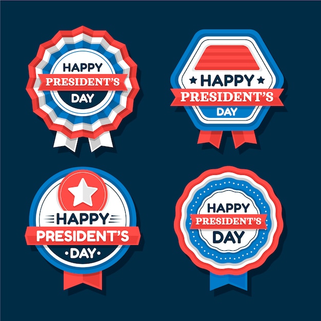 Colección de insignias planas del día de los presidentes