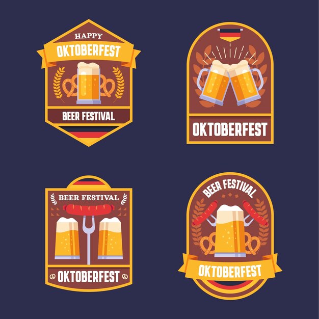 Colección de insignias planas de oktoberfest