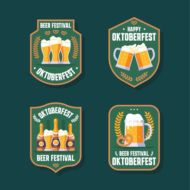 Colección de insignias planas de oktoberfest
