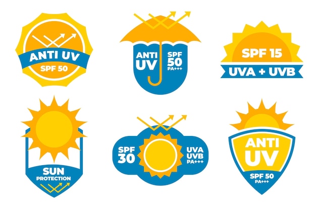 Colección de insignias planas uv orgánicas