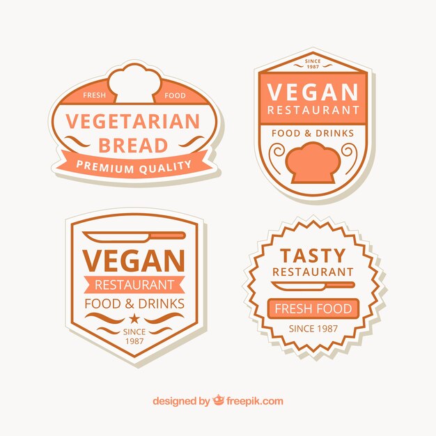 Colección de insignias para un restaurante