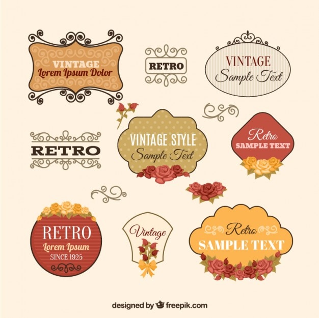 Vector gratuito colección de insignias retro