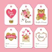 Vector gratuito colección de insignias de san valentín dibujadas a mano