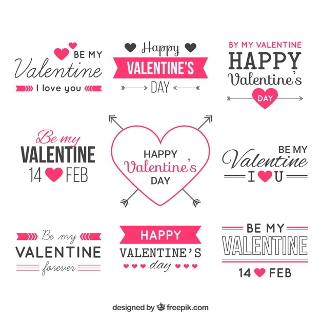 Vector gratuito colección de insignias de san valentín