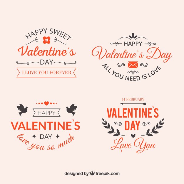 Colección de insignias de san valentín