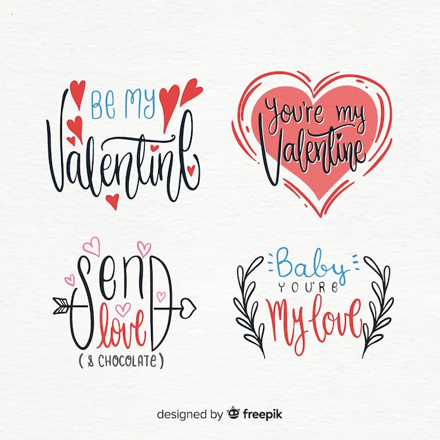 Vector gratuito colección de insignias de san valentín