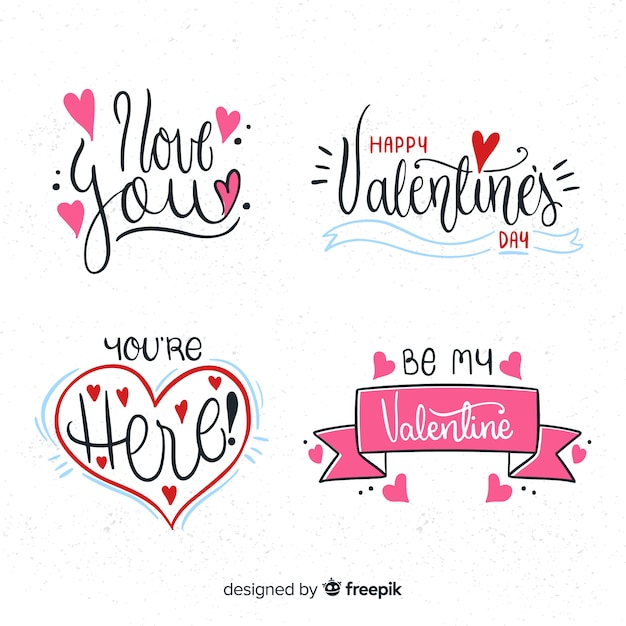 Vector gratuito colección de insignias de san valentín