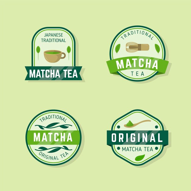 Colección de insignias de té Matcha
