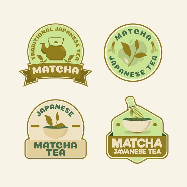 Colección de insignias de té Matcha