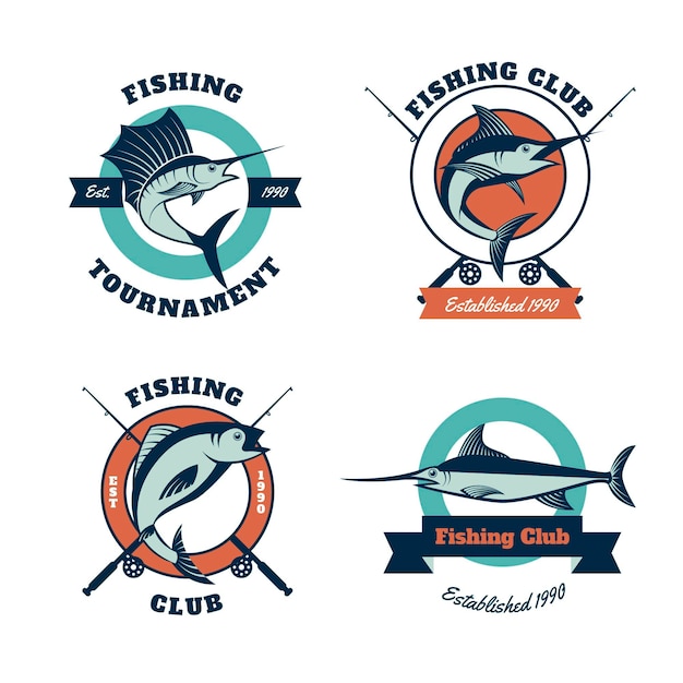 Colección de insignias de torneo de pesca