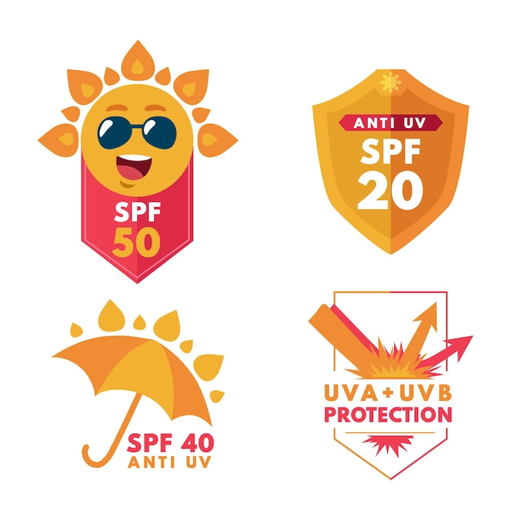 Vector gratuito colección de insignias uv de diseño plano