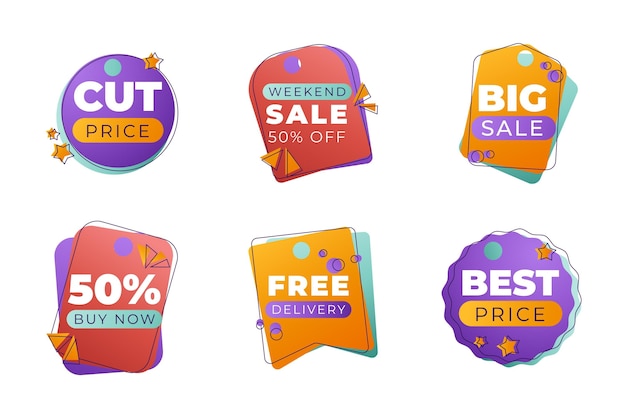 Colección de insignias de venta degradado