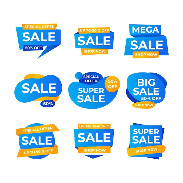 Colección de insignias de venta degradado