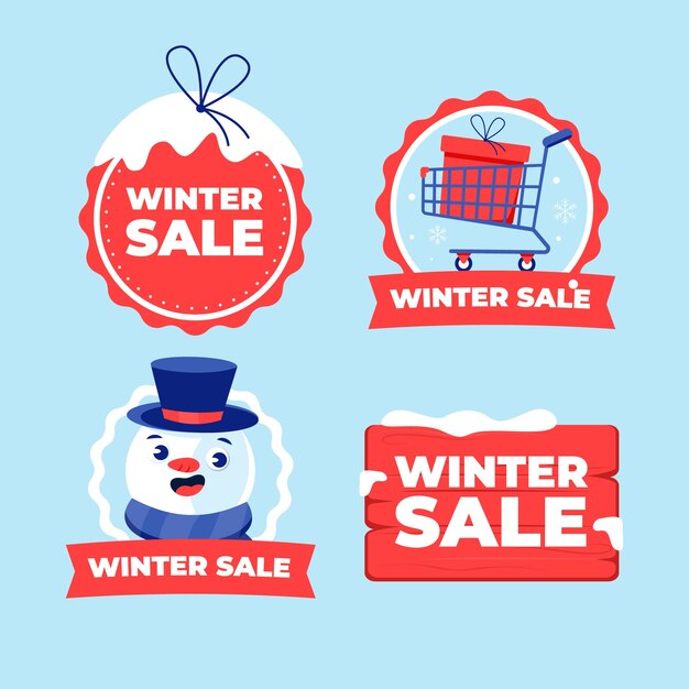 Colección de insignias de venta de temporada de invierno
