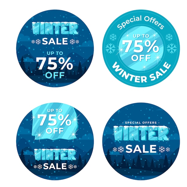 Colección de insignias de venta de temporada de invierno