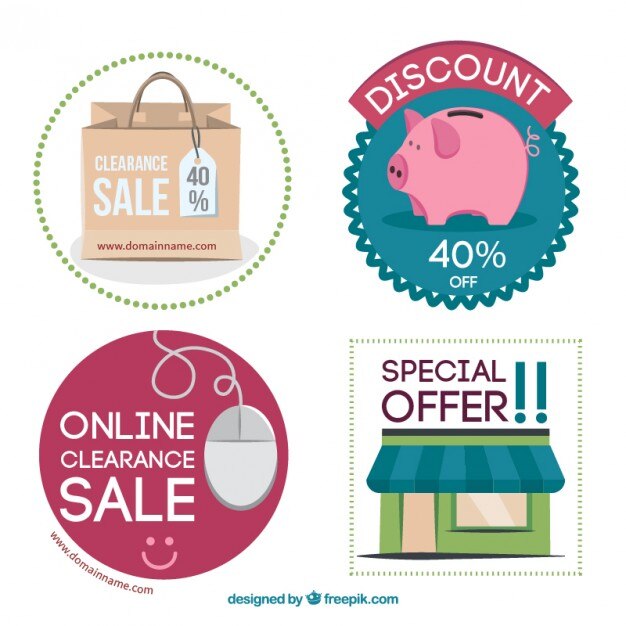 Vector gratuito colección de insignias de venta