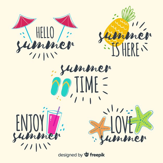 Colección de insignias de verano