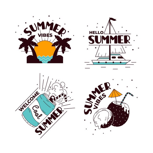 Colección de insignias de verano