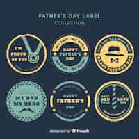 Vector gratuito colección de insignias vintage del día del padre