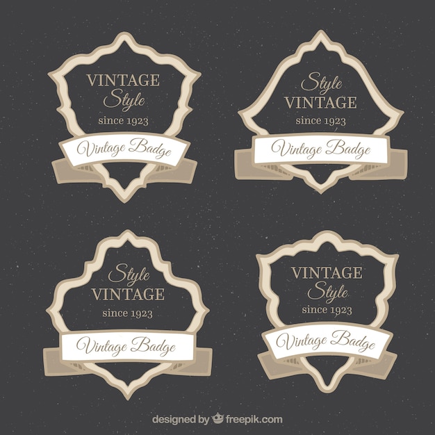 Colección de insignias vintage con diseño plano