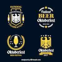 Vector gratuito colección de insignias vintage del oktoberfest