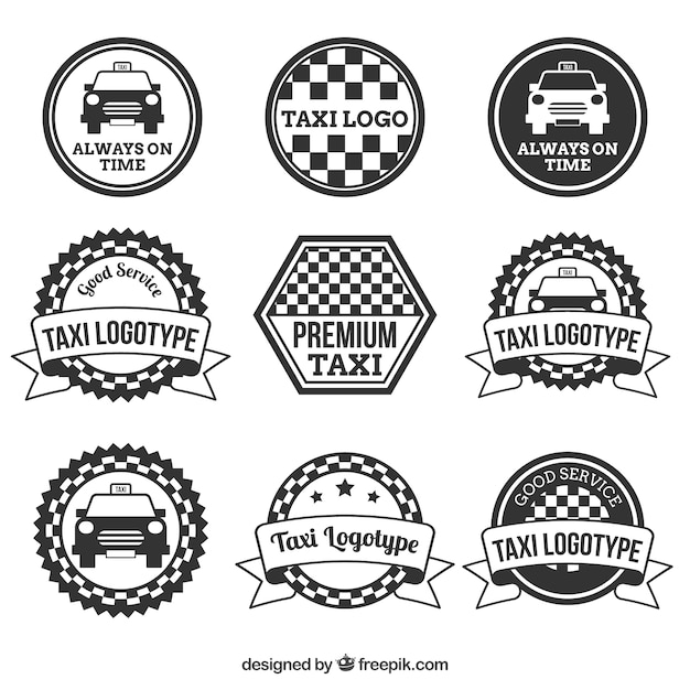 Colección de insignias vintage de taxista