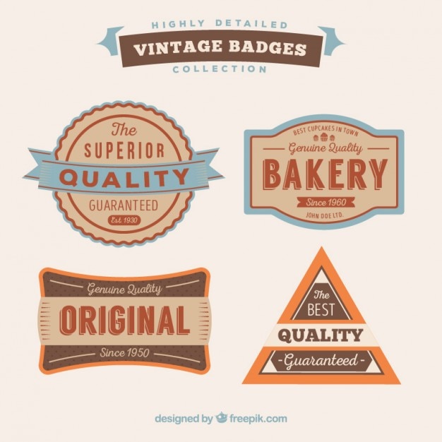 Vector gratuito colección de insignias vintage