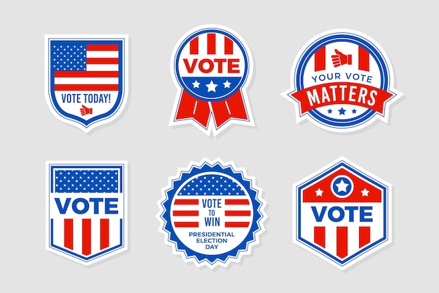 Vector gratuito colección de insignias de votación