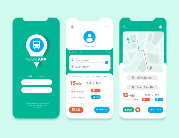 Colección de interfaces de aplicaciones de transporte público