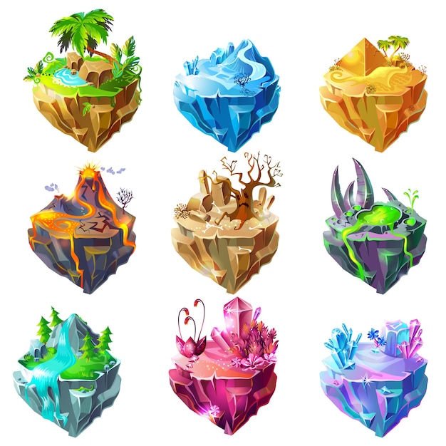 Colección de islas de juegos isométricos