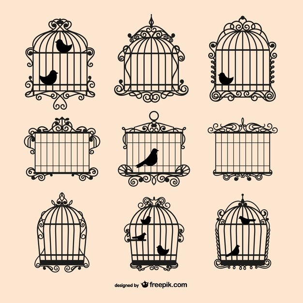 Colección de jaulas de pájaros
