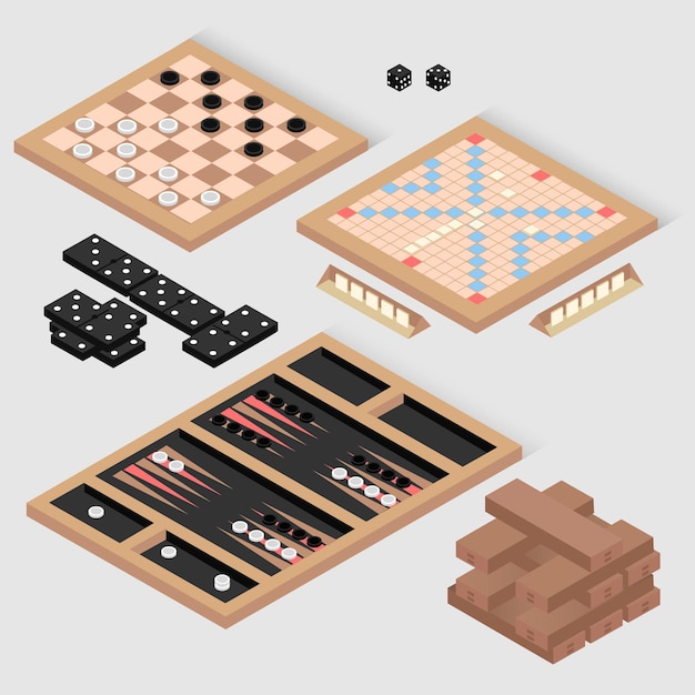 Vector gratuito colección de juegos de mesa