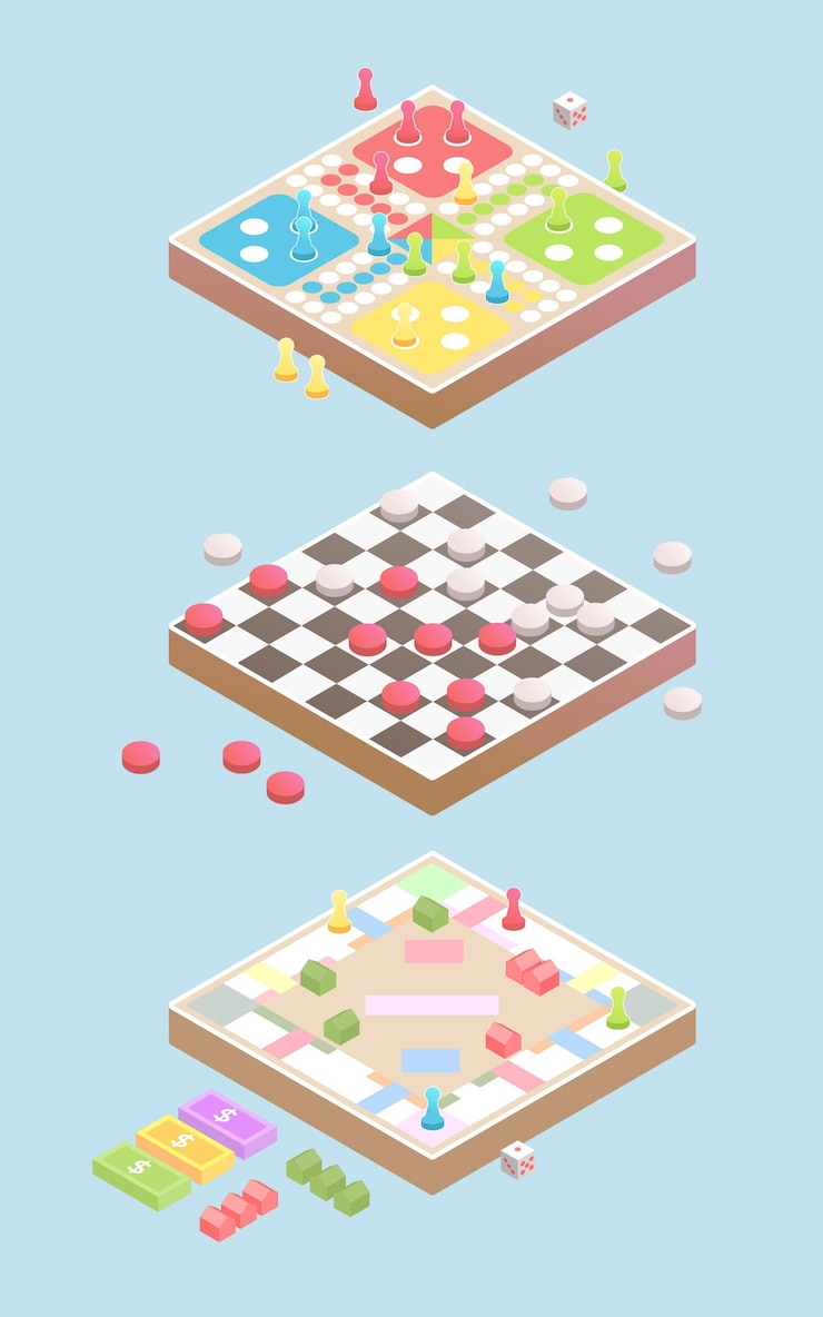 Vector gratuito colección de juegos de mesa