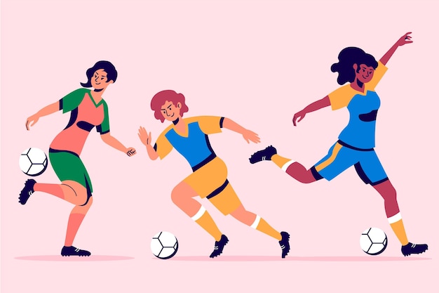 Vector gratuito colección de jugadores de fútbol de diseño plano