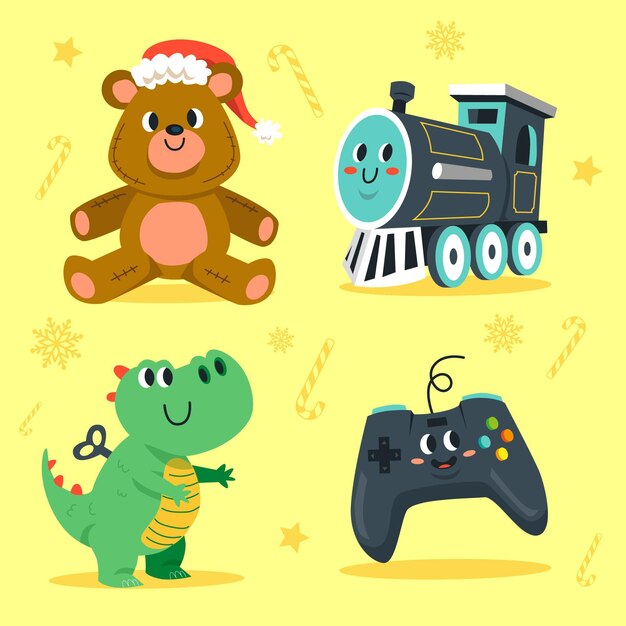Colección de juguetes de regalo de navidad