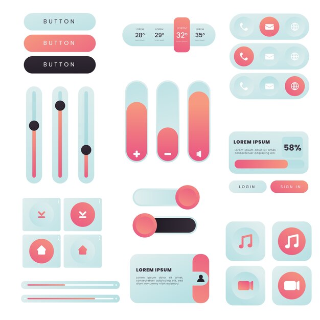 Colección de kits de color gradiente