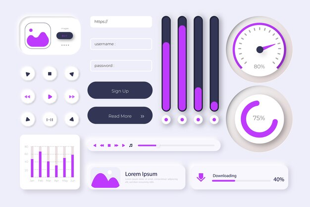 Colección de kits de diseño plano