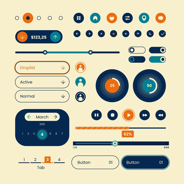 Colección de kits de diseño plano