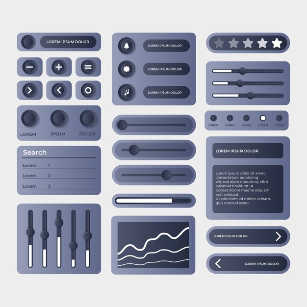 Colección de kits de interfaz de usuario degradados