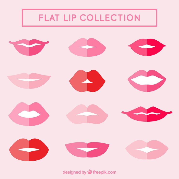 Vector gratuito colección de labios flat