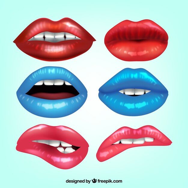 Colección de labios realistas
