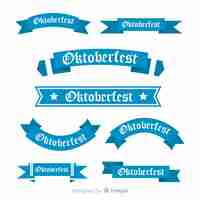 Vector gratuito colección de lazos azules  de oktoberfest